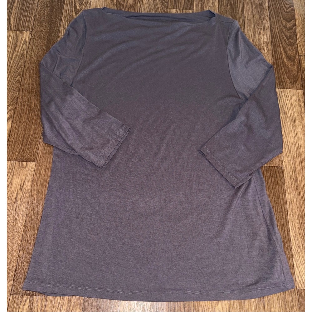 Mercer & Madison Gray Boat Neck 3/4 Sleeve Modal Blend Top XL Made in Peru